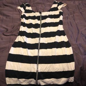 Tan and black striped dress